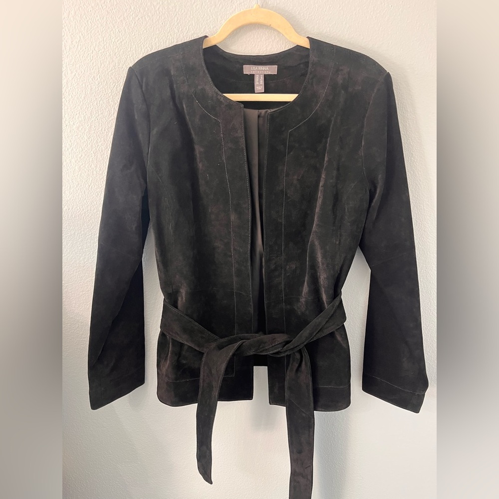 NWOT Lisa Rinna Collection Black Jacket with Tie Size 12